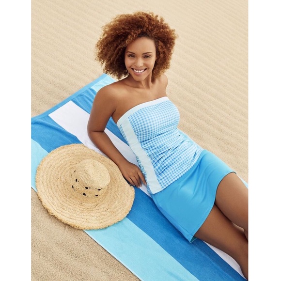 Lands end Bandeau Tankini Top Swimsuit - Picture 1 of 4